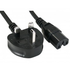 POWER CABLE: UK 3 Pin Plug  to C15 Power Cable 